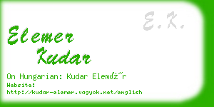 elemer kudar business card